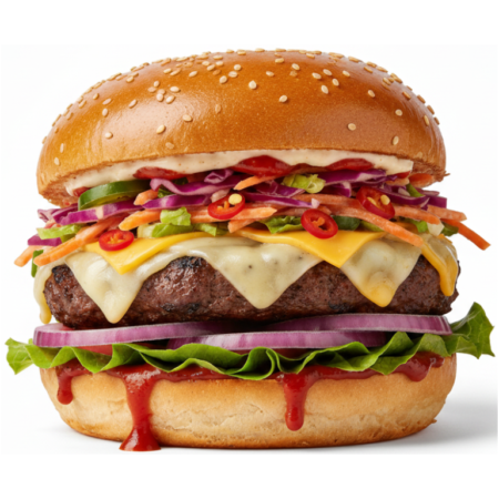 SUPERTASTE CHEESY FIRECRACKER BURGER